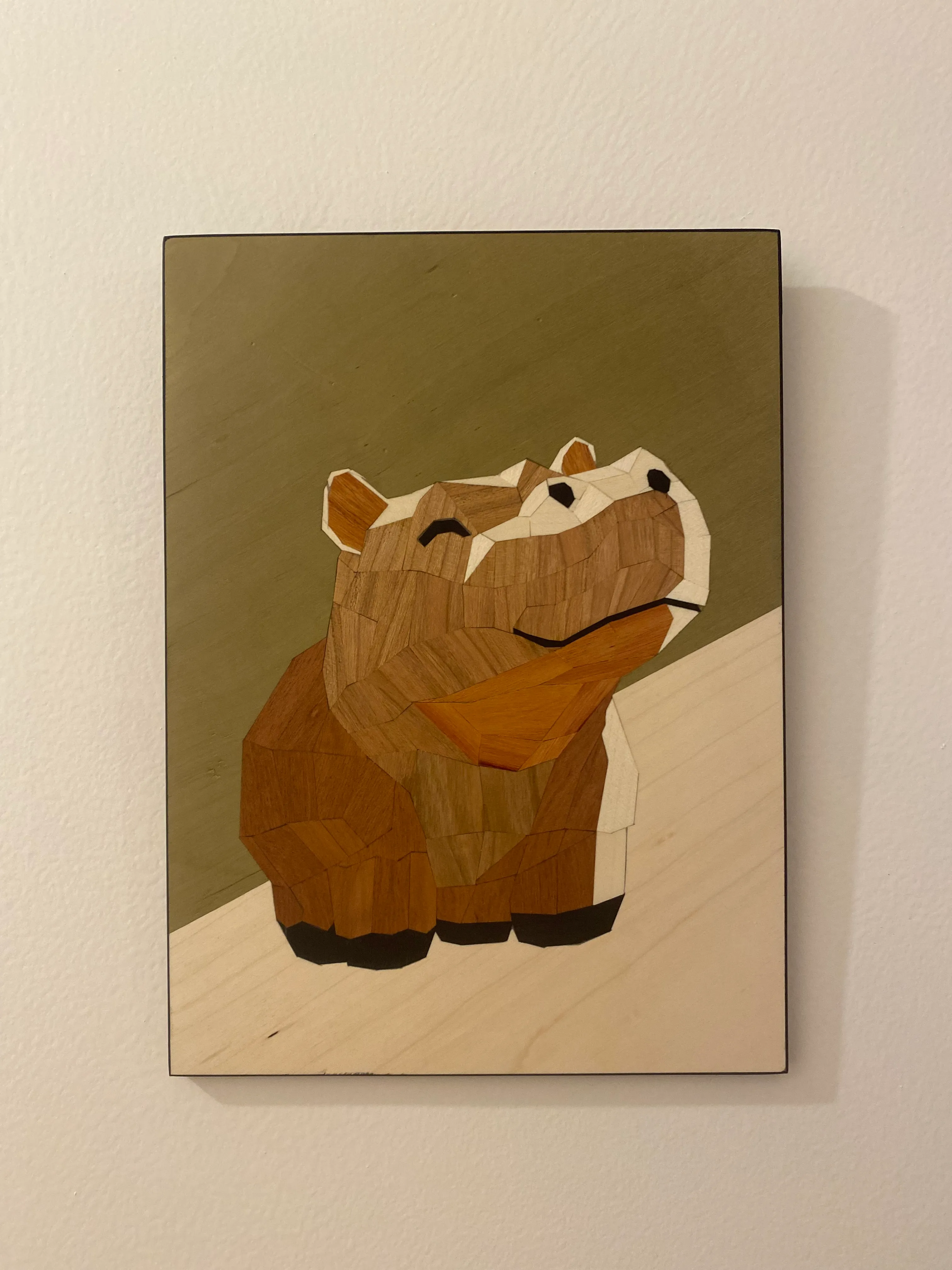 L'Hippopotame — tableau marqueterie